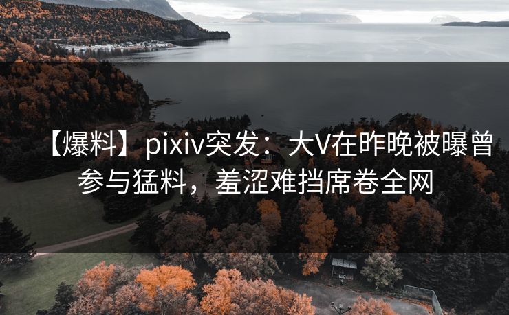 【爆料】pixiv突发：大V在昨晚被曝曾参与猛料，羞涩难挡席卷全网