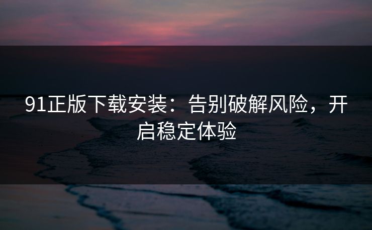 91正版下载安装：告别破解风险，开启稳定体验