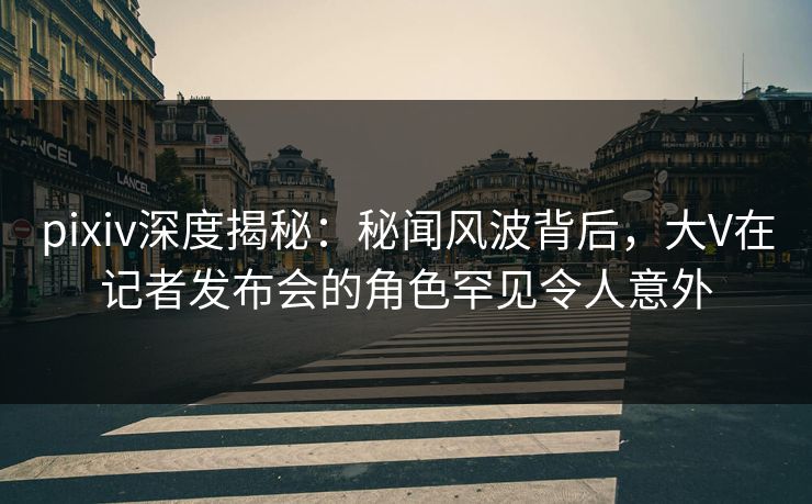 pixiv深度揭秘:秘闻风波背后,大V在记者发布会的角色罕见令人意外