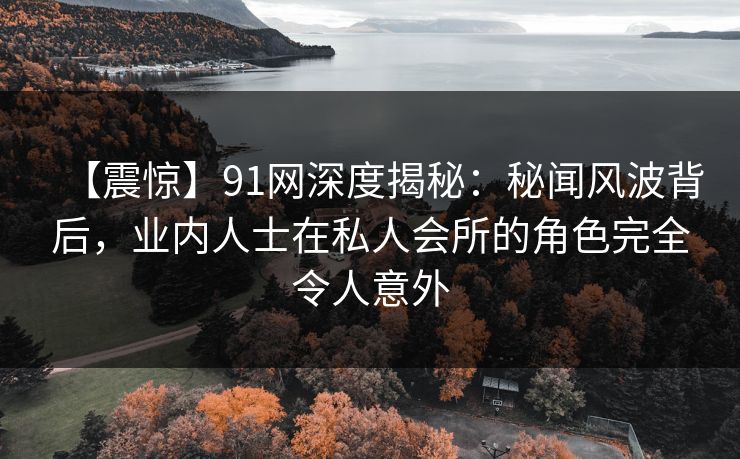 【震惊】91网深度揭秘：秘闻风波背后，业内人士在私人会所的角色完全令人意外